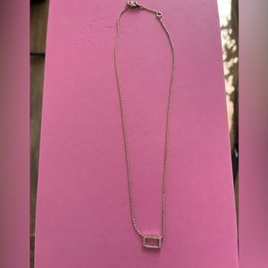 gold coloured square & moon necklace